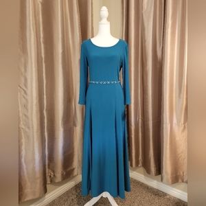 Nina Leonard Teal Dress